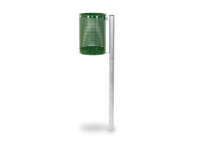 Cestino Ecoluxe 607 Giochipark acciaio zincato verniciato Ø28x40h capacità 28L - Filo pavimento