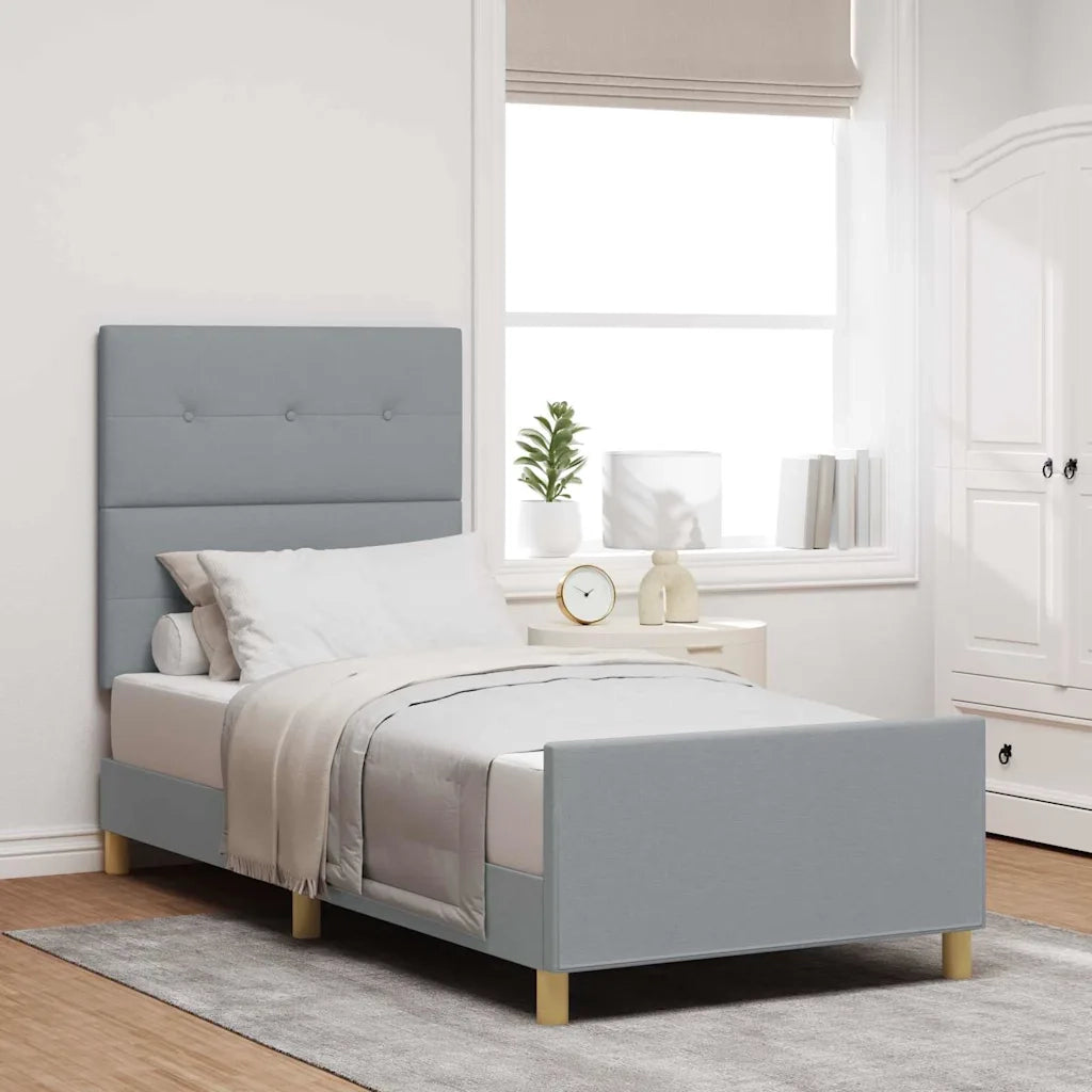 Struttura del letto Grigio chiaro 90 x 200 cm Tessuto 3344697