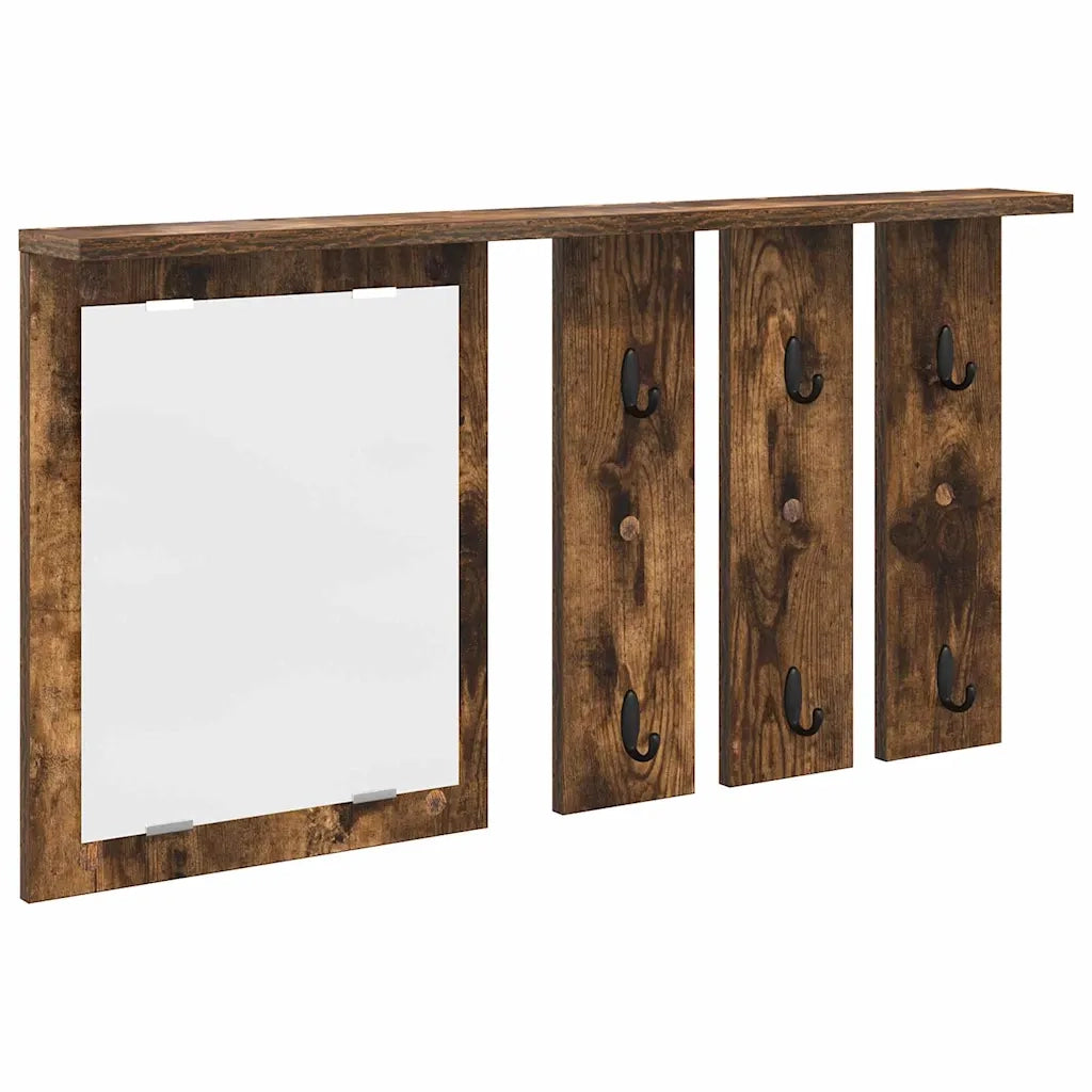 Appendiabiti a muro con lo scaffale Rovere fumo 85 x 10 x 45 cm 874487