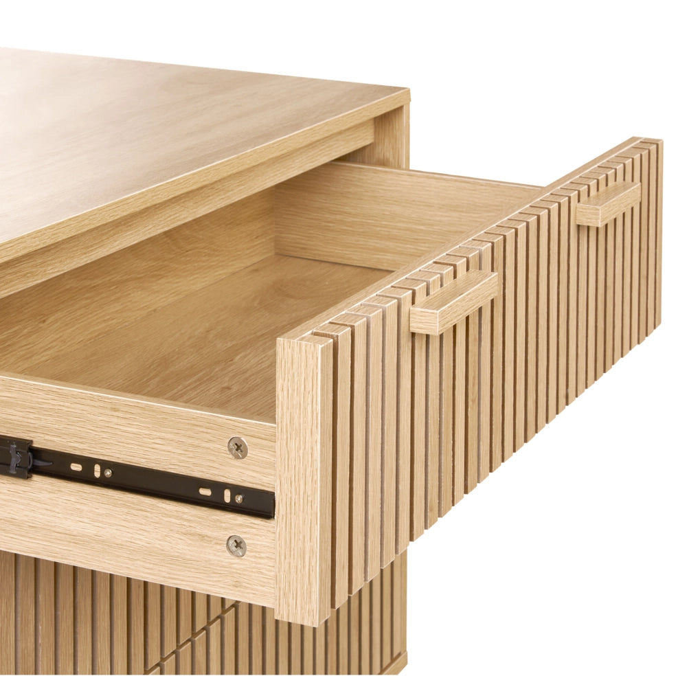 Cassettiera in legno chiaro MDF gambe in pino 3 cassetti finitura opaca Scandinavo