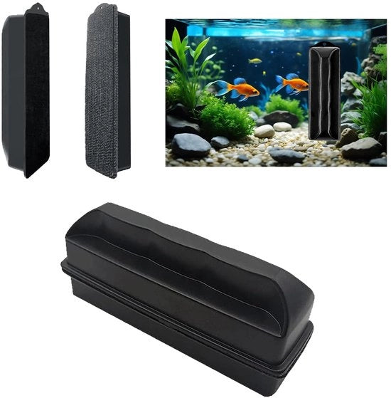Pulitore magnetico per acquari, Grande magnete per acquari, Spazzola magnetica per vetro acquario, Pulitore magnetico per vetro, Per vetro fino a 10 mm di spessore