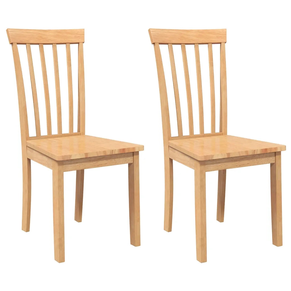 Sedie da Pranzo 2 pz Naturale in Legno Massello di Hevea 4102390