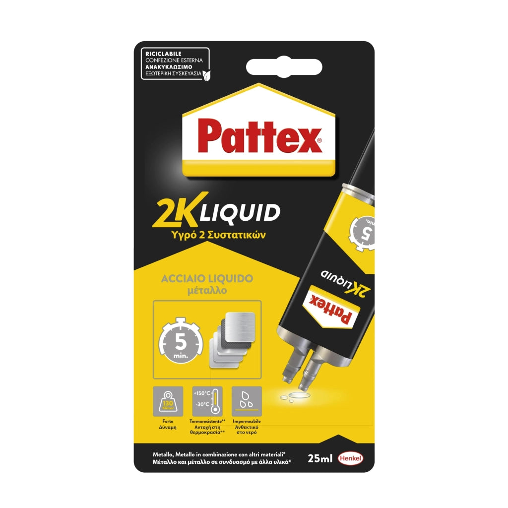 COLLA 'POWER EPOXY ACCIAIO LIQUIDO' SIRINGA 35 gr - PATTEX