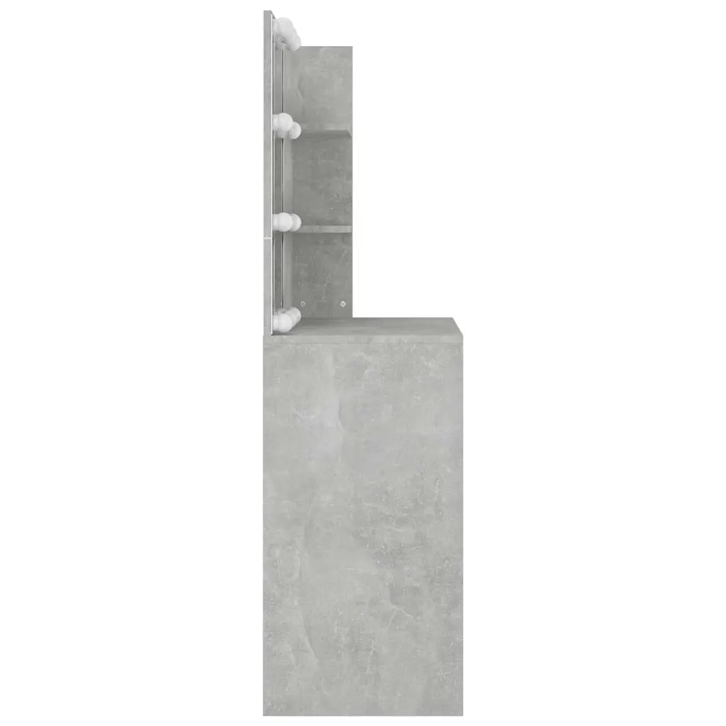 Toeletta | Tavolo da Trucco con LED Grigio Cemento 74,5x40x141 cm