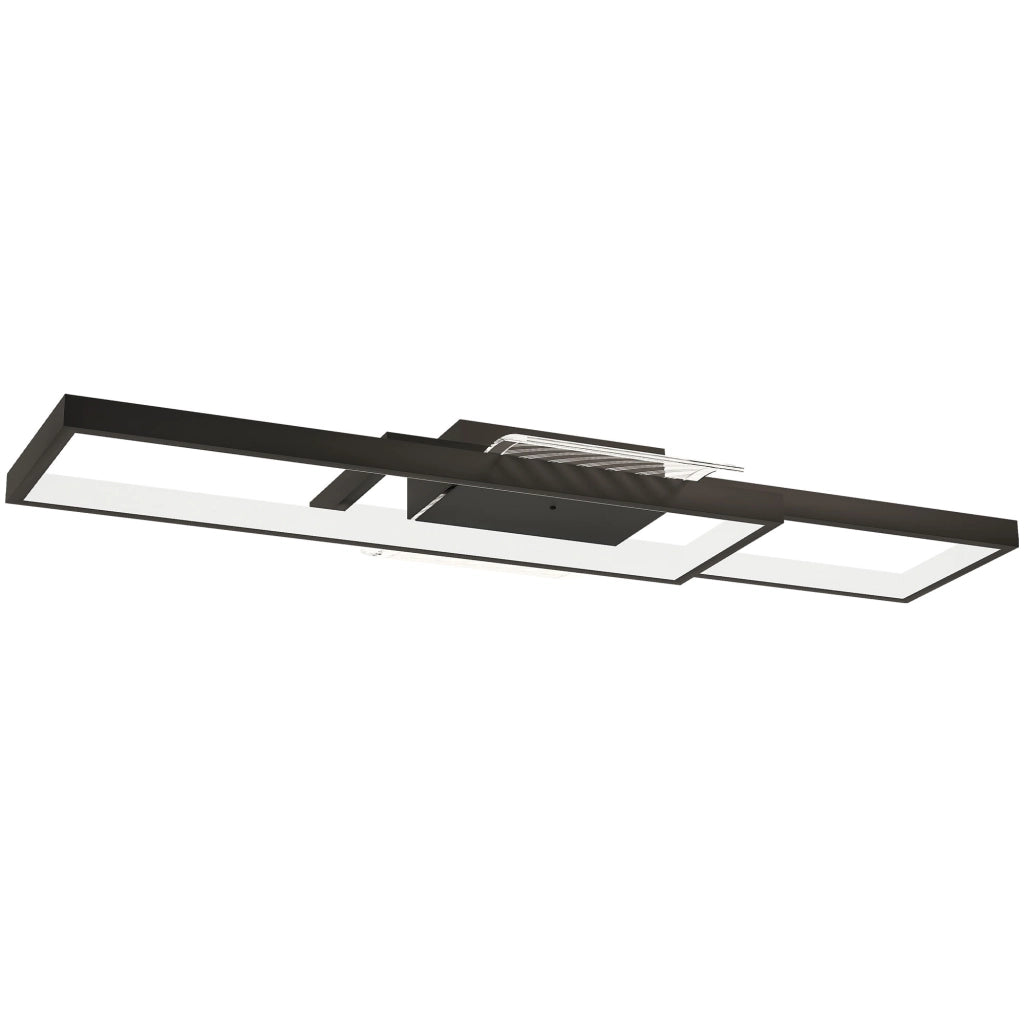 Lampada LED a Soffitto 70x30 cm Dimmerabile 3000-6000K con Telecomando e Interruttore Nero