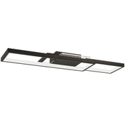 Lampada LED a Soffitto 70x30 cm Dimmerabile 3000-6000K con Telecomando e Interruttore Nero