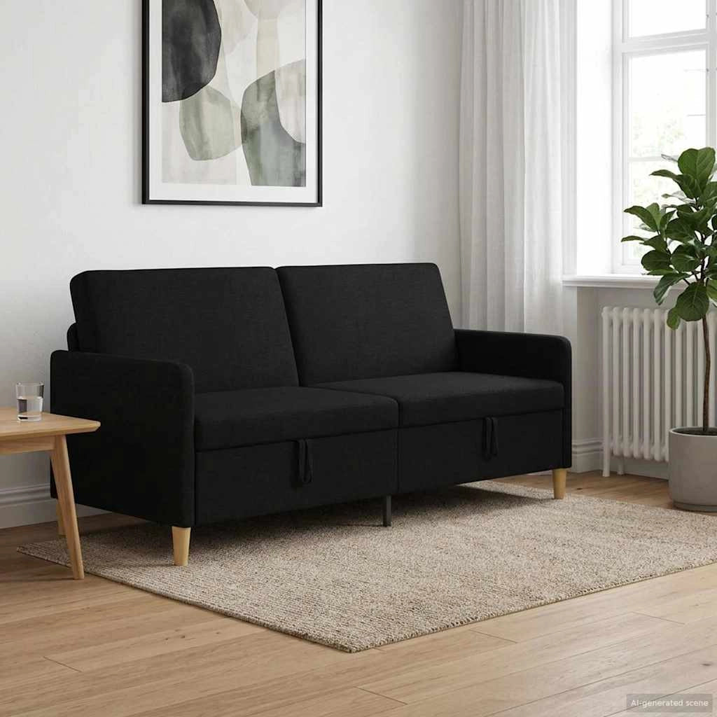 Divano con Storage Nero 192 x 78 x 87 cm Poliestere 42036977
