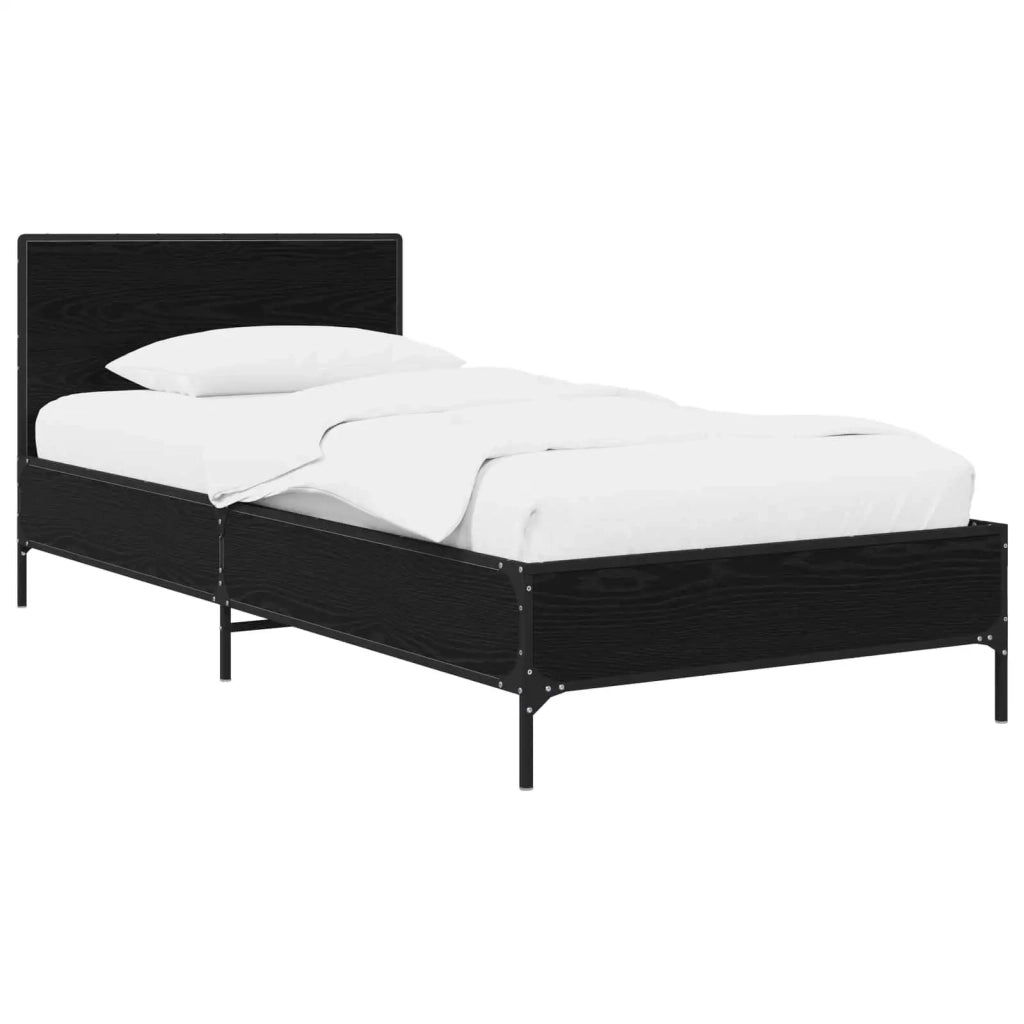Struttura letto con testata Rovere Nero 80 x 200 cm 8009111