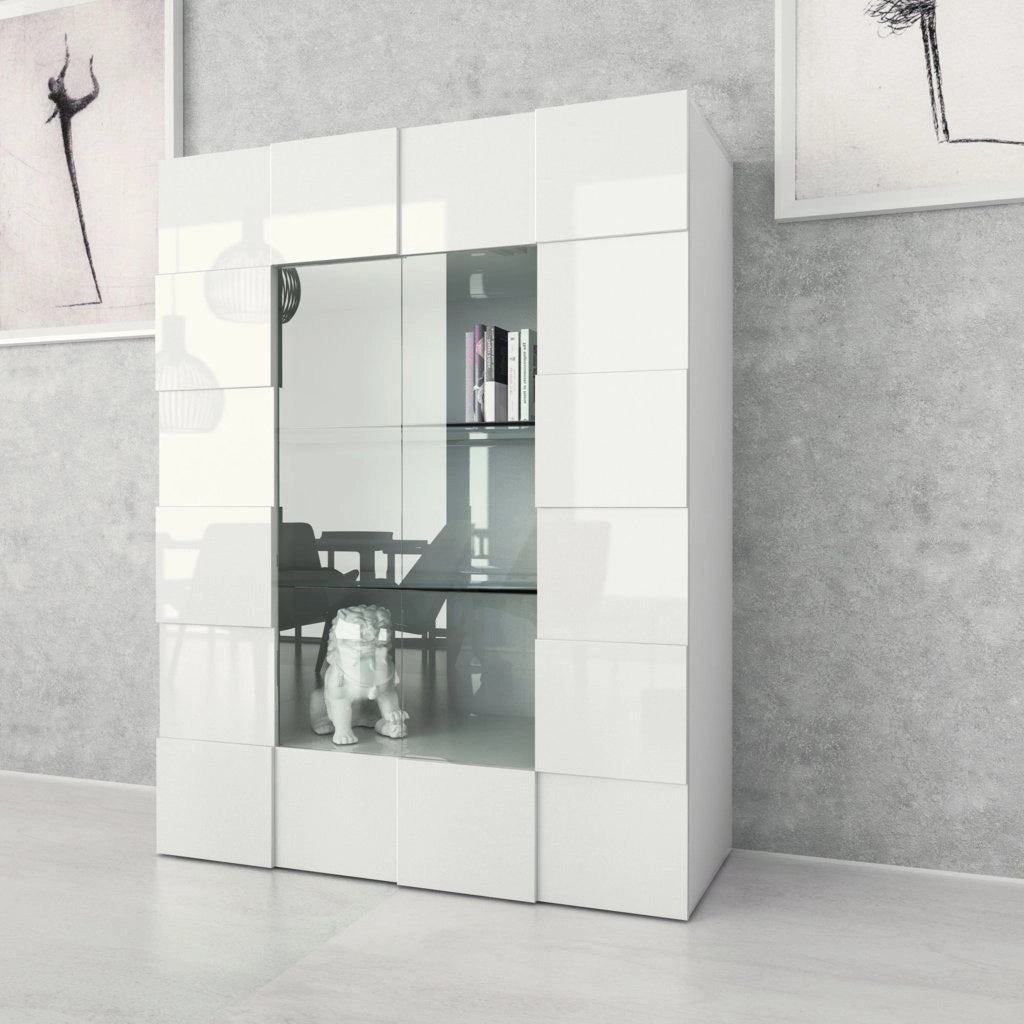 Credenza/Vetrina LONDON bianco