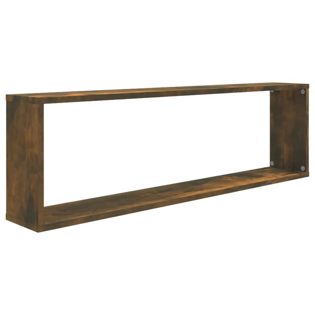 Mensole Parete Cubo 4pz Rovere Fumo 100x15x30 Legno Multistrato 815907