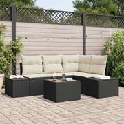 Set Divano da Giardino Marrone e Crema polyrattan