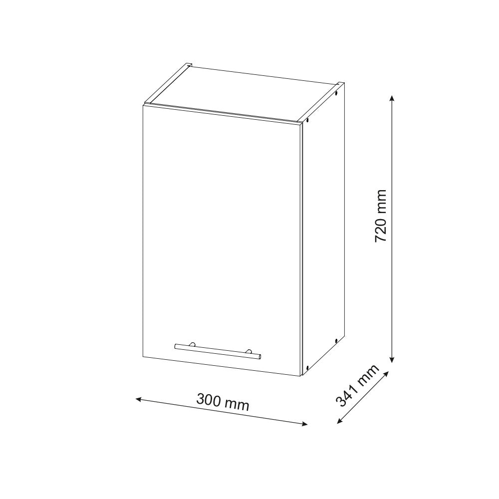 Vicco Mobile bagno Antracite-oro 30 x 72 cm