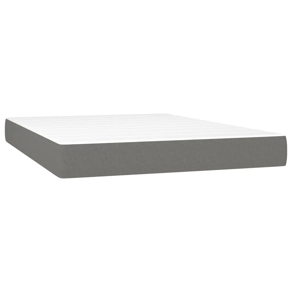 Giroletto a Molle con Materasso Grigio Scuro 140x200cm Tessuto 3137078