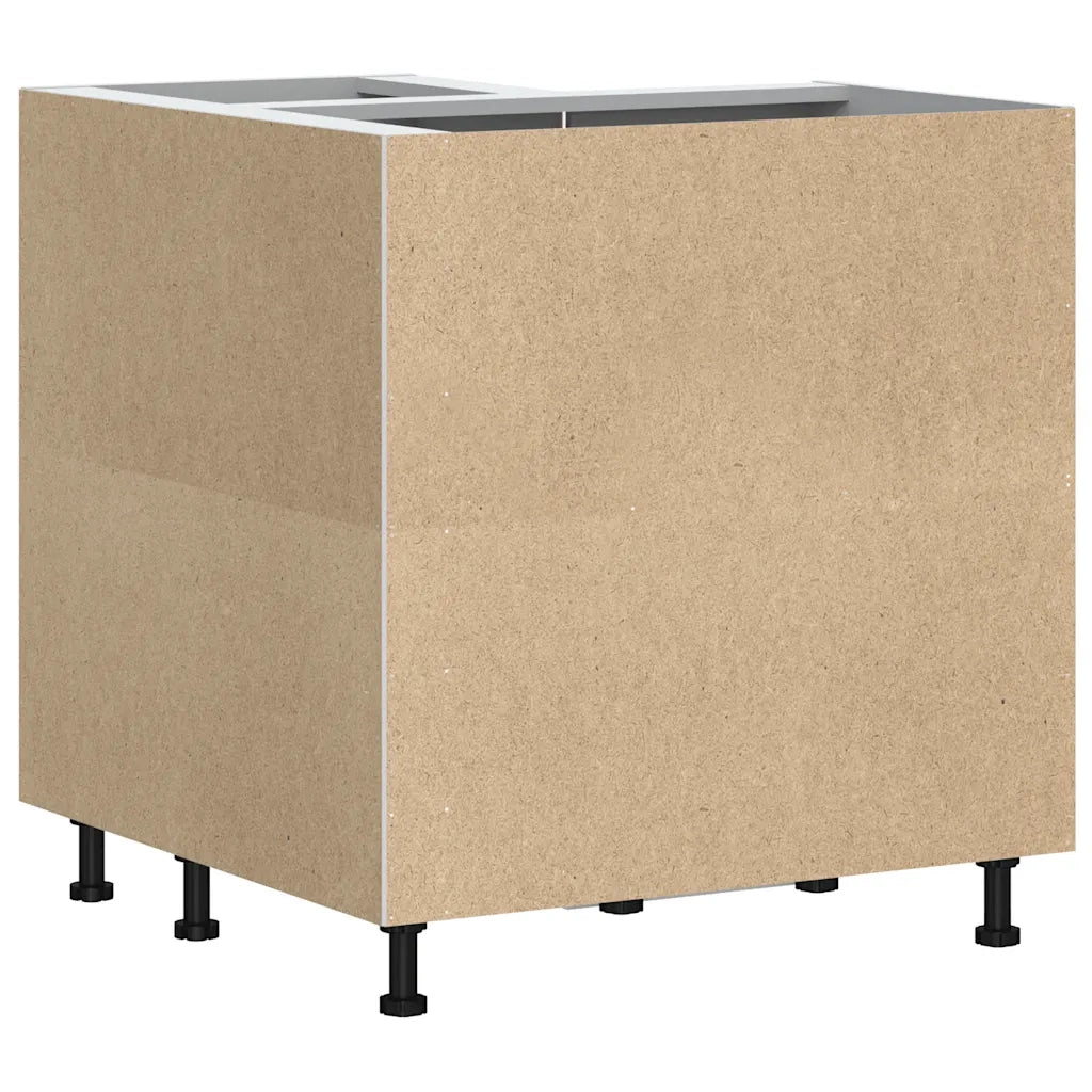 Mobile angolare da cucina moderno design salvaspazio 75,5 x 75,5 x 81,5 cm pratico vano contenitore in legno composito bianco lucido 02_0049932