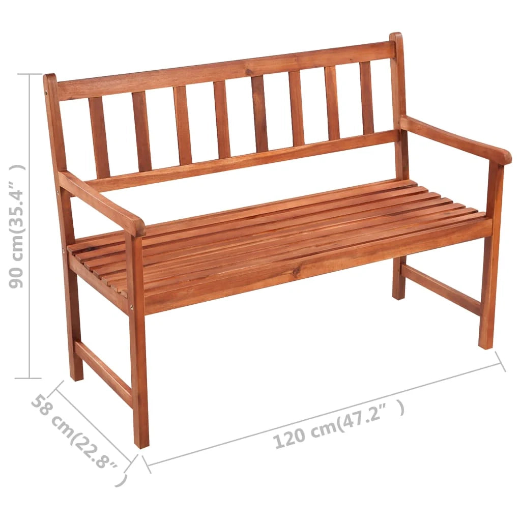Panchina da giardino arredo esterno per patio arredo per terrazzo con cuscino 120 cm legno massello di acacia 02_0011368