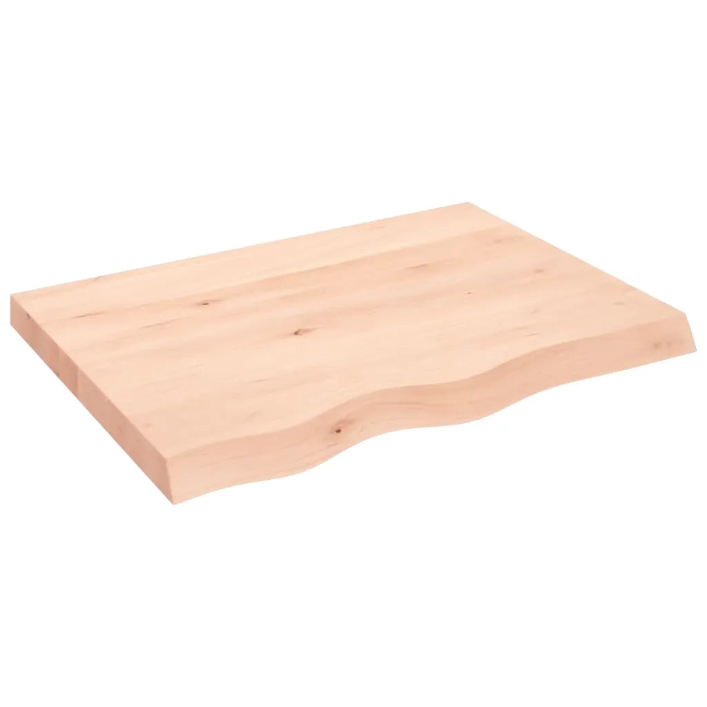 Piano per Tavolo 80x60x(2-6) cm in Rovere Massello Non Trattato 3156298