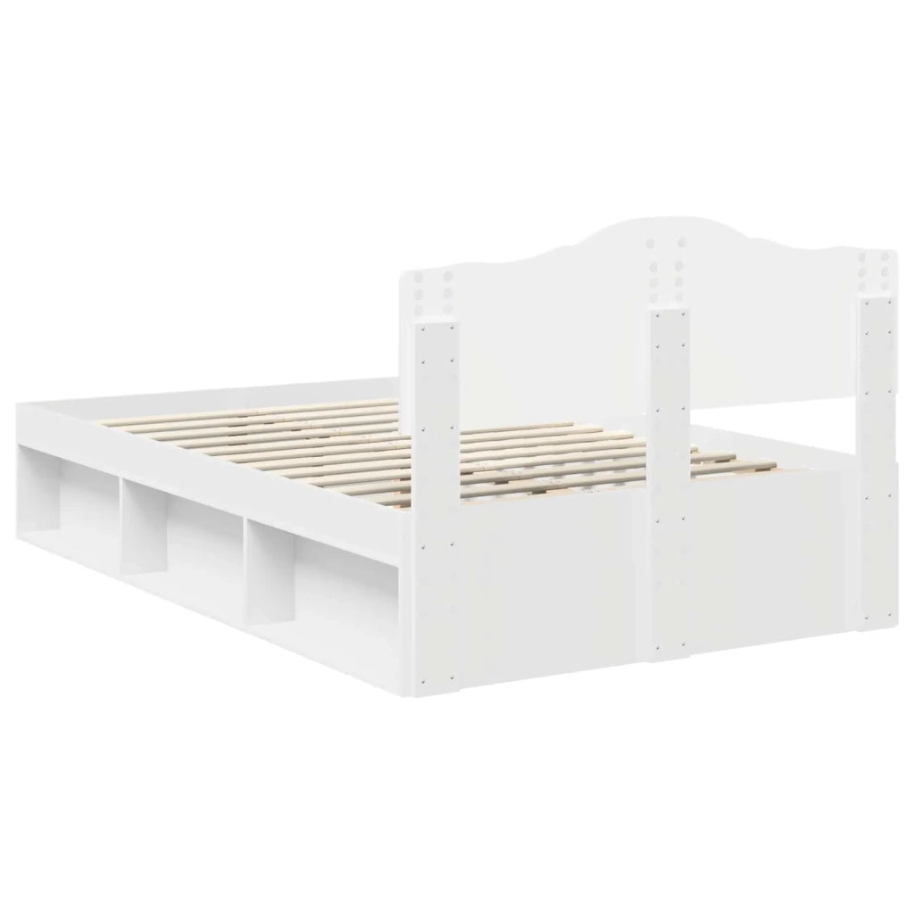 Letto matrimoniale | Letto per adulti | Struttura del letto Bianco 120 x 200 cm Pino massello