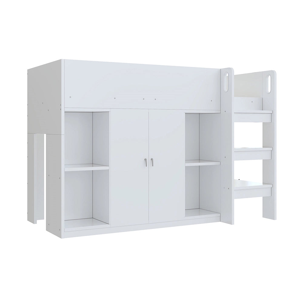 Letto a castello - Xylo - 90x200 cm armadio bianco
