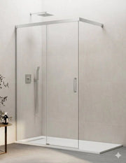 Porta doccia scorrevole 1+1 THALASSA (BASIC) walk-in 120 cm Profilo Cromo vetro trasparente