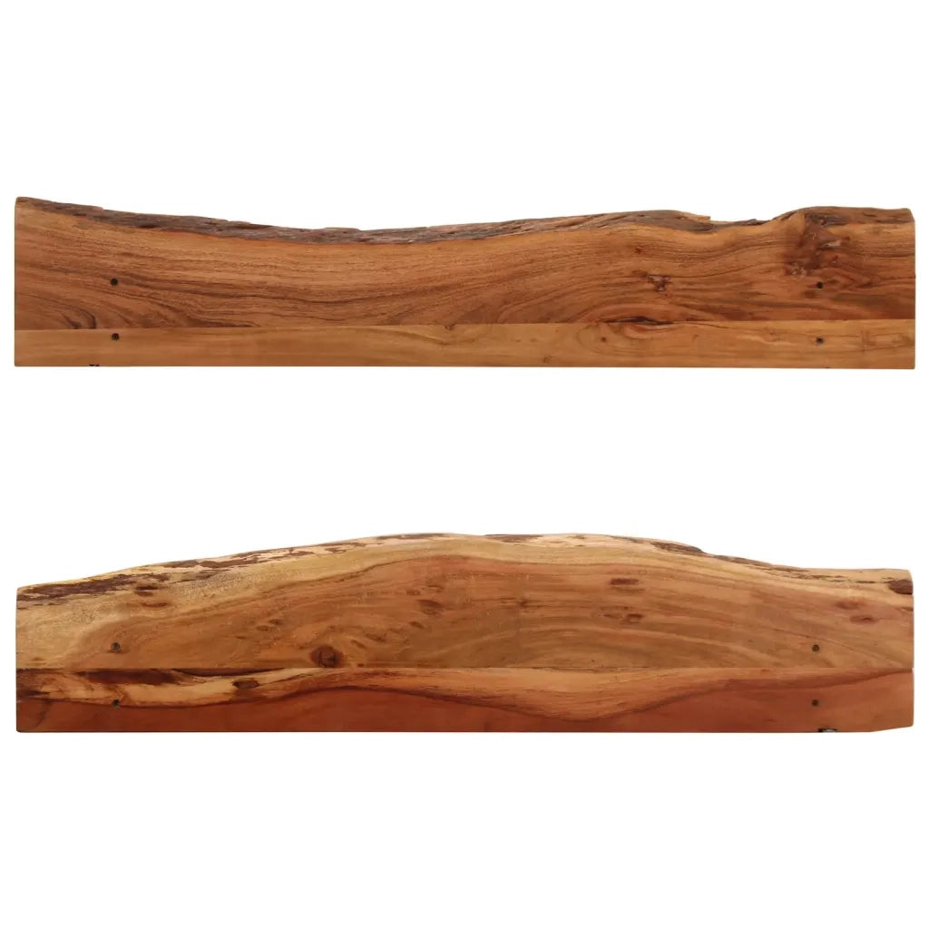 Mensole da Parete 2 pz 110x20x18 cm in Legno Massello di Acacia 337824