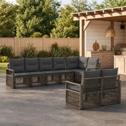 Set Divano da Giardino 8 pz Grigio polyrattan 3435773