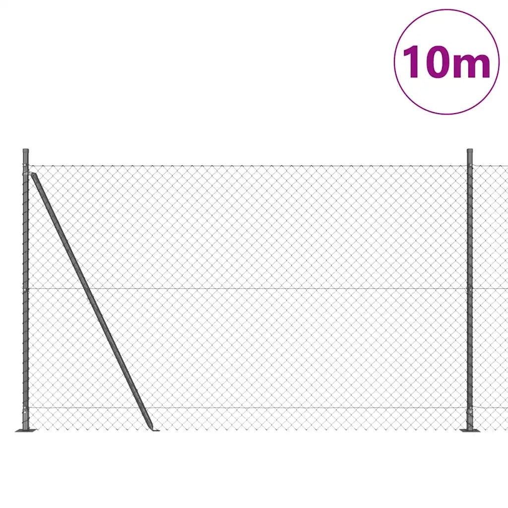 Palo della recinzione | Pannello per recinzione Grigio 10 x 1,4 m (rete 40 x 40 mm)