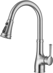 Kraan da cucina a alta pressione con spruzzatore estendibile, da cucina a 3 getti, da cucina a 360° girevole, finitura sbalzata