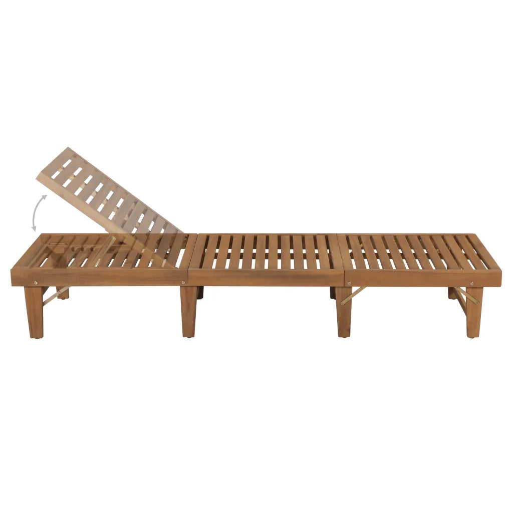 Lettino Prendisole | Sdraio da giardino | Lettino da sole Pieghevole con Cuscino in Massello di Acacia