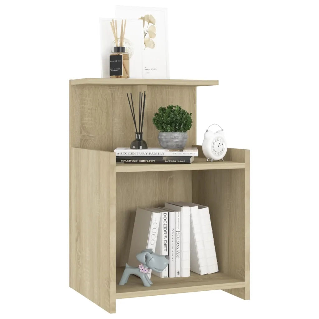 Set di 2 Comodini | Armadio da Notte | Mobiletto da notte Rovere Sonoma 40x35x60 cm in Legno Multistrato