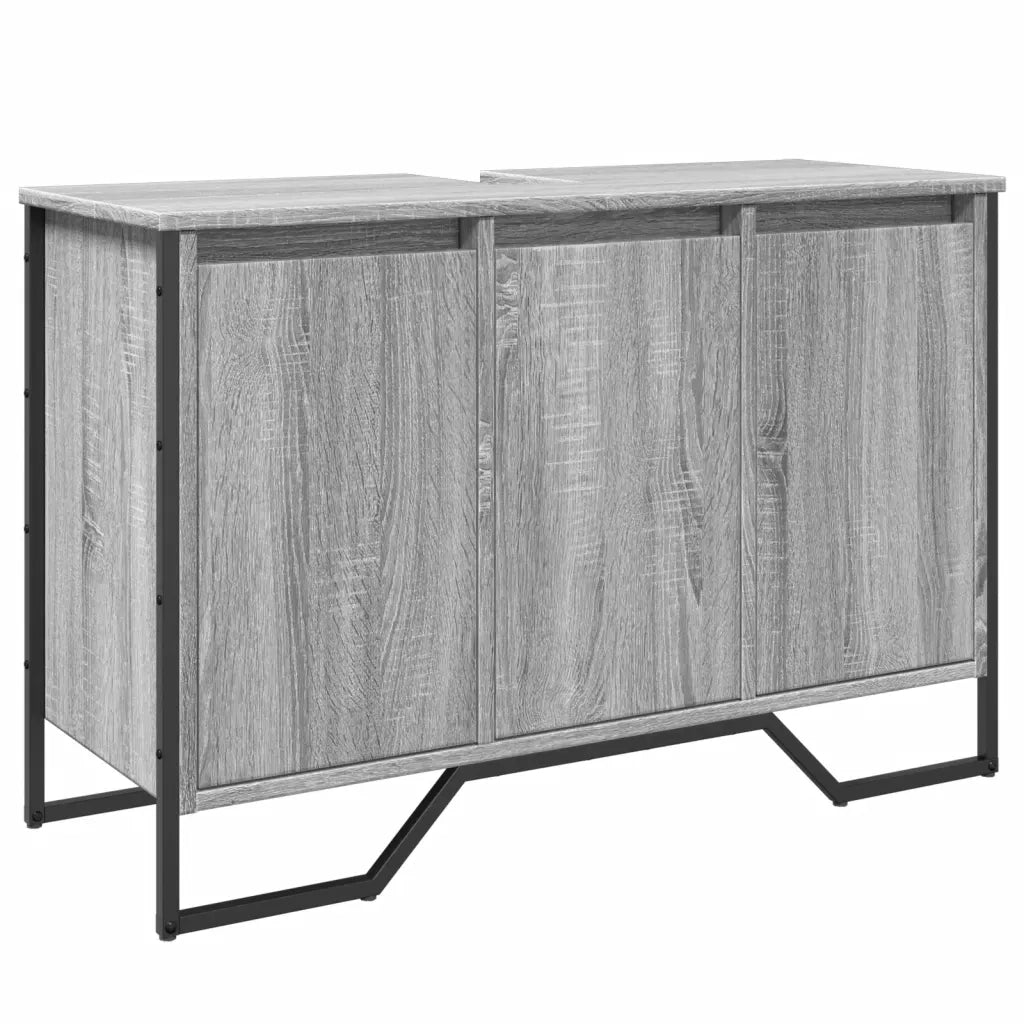Mobile Lavabo Bagno-Armadietto da bagno Grigio Sonoma 91x35x60 cm in Truciolato 968274