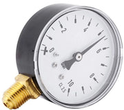 Manometro per misura della pressione acqua 0-10 bar - Drukmeter per aria/olio/gas - Connettori 1/4 pollici NPT - Montaggio laterale - Prestazioni stabili