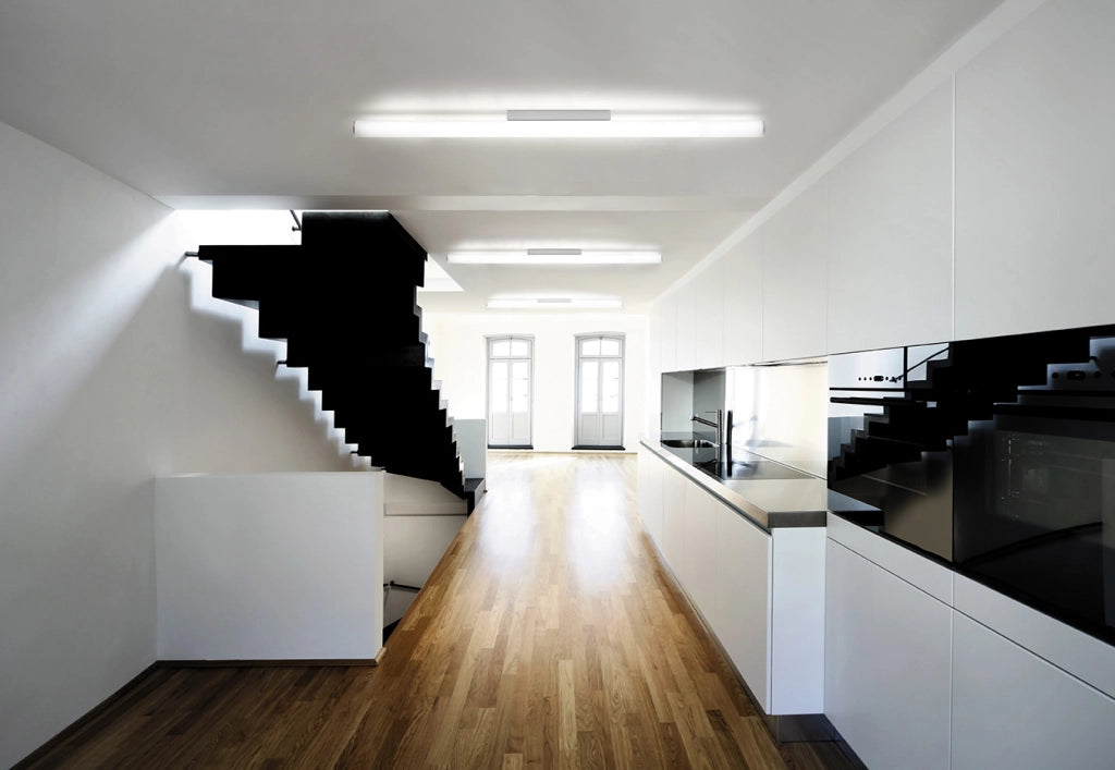 PIRGOS lampada tubo cilindrico da Parete/Soffitto 200 cm alluminio bianco 3000k 4000lm 38,4w