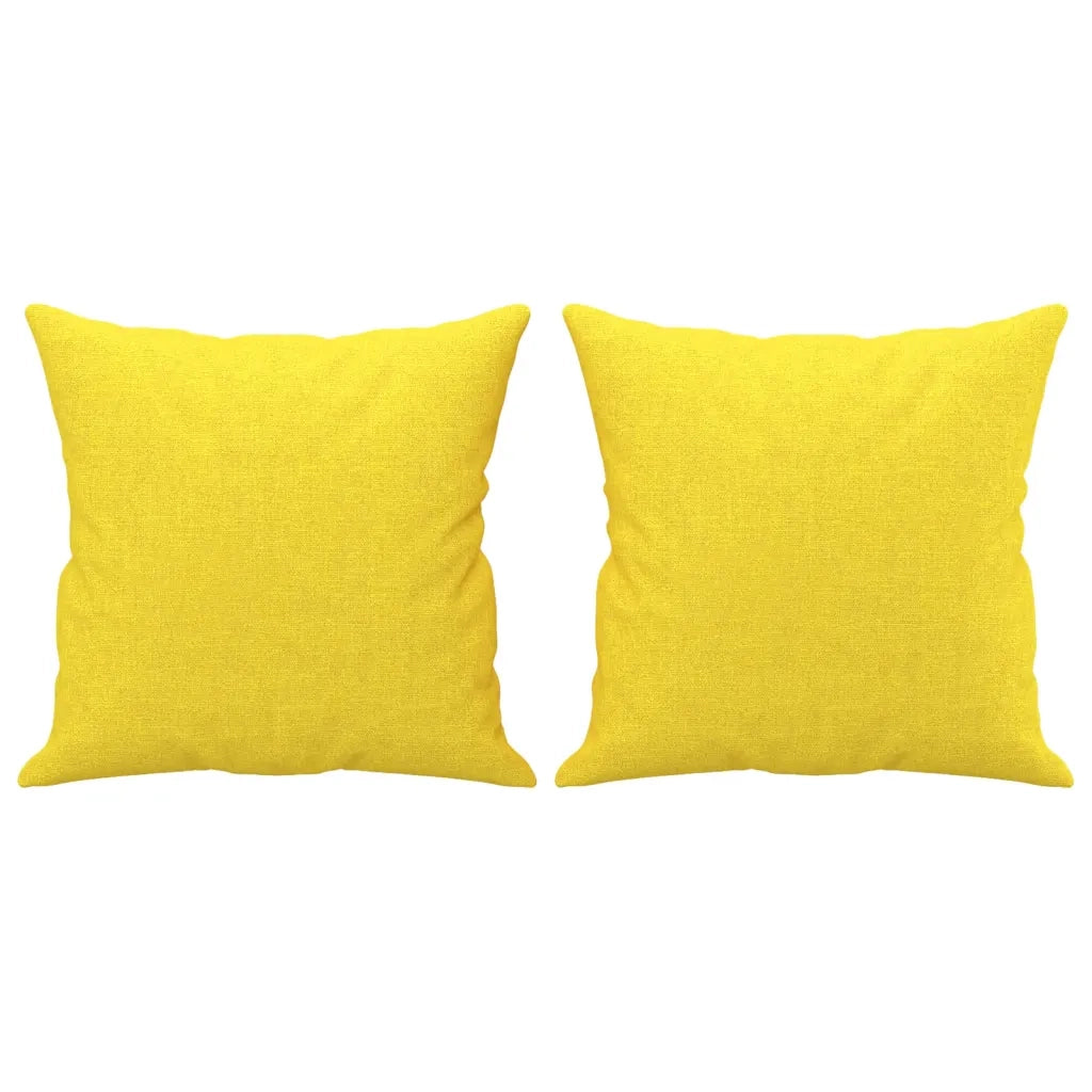 Set di Divani 4 pz con Cuscini Giallo Chiaro in Tessuto 3202083