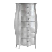 Cassettiera bombata in legno foglia argento 74x37x142 - Mobili 2G