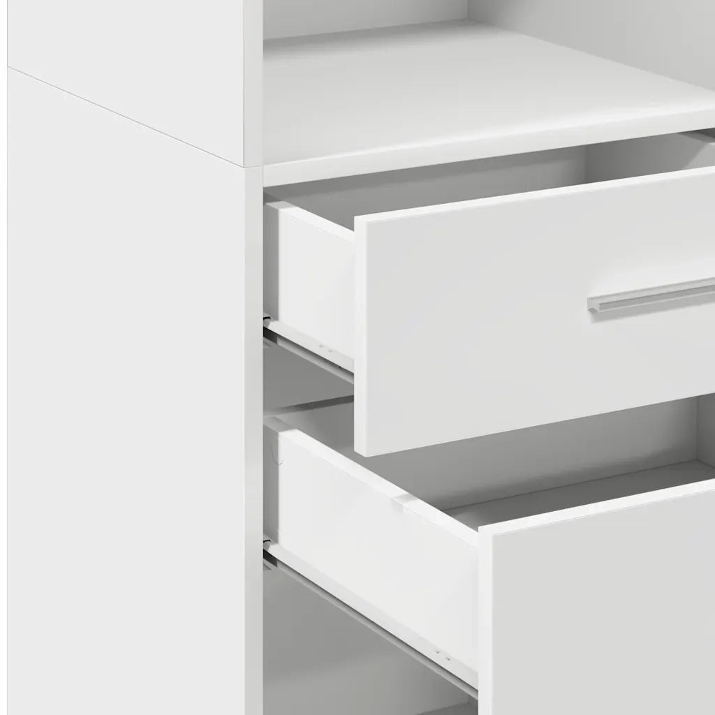 Credenza-Buffet-Armadio da cucina Bianca 45x42,5x124 cm in Legno Multistrato