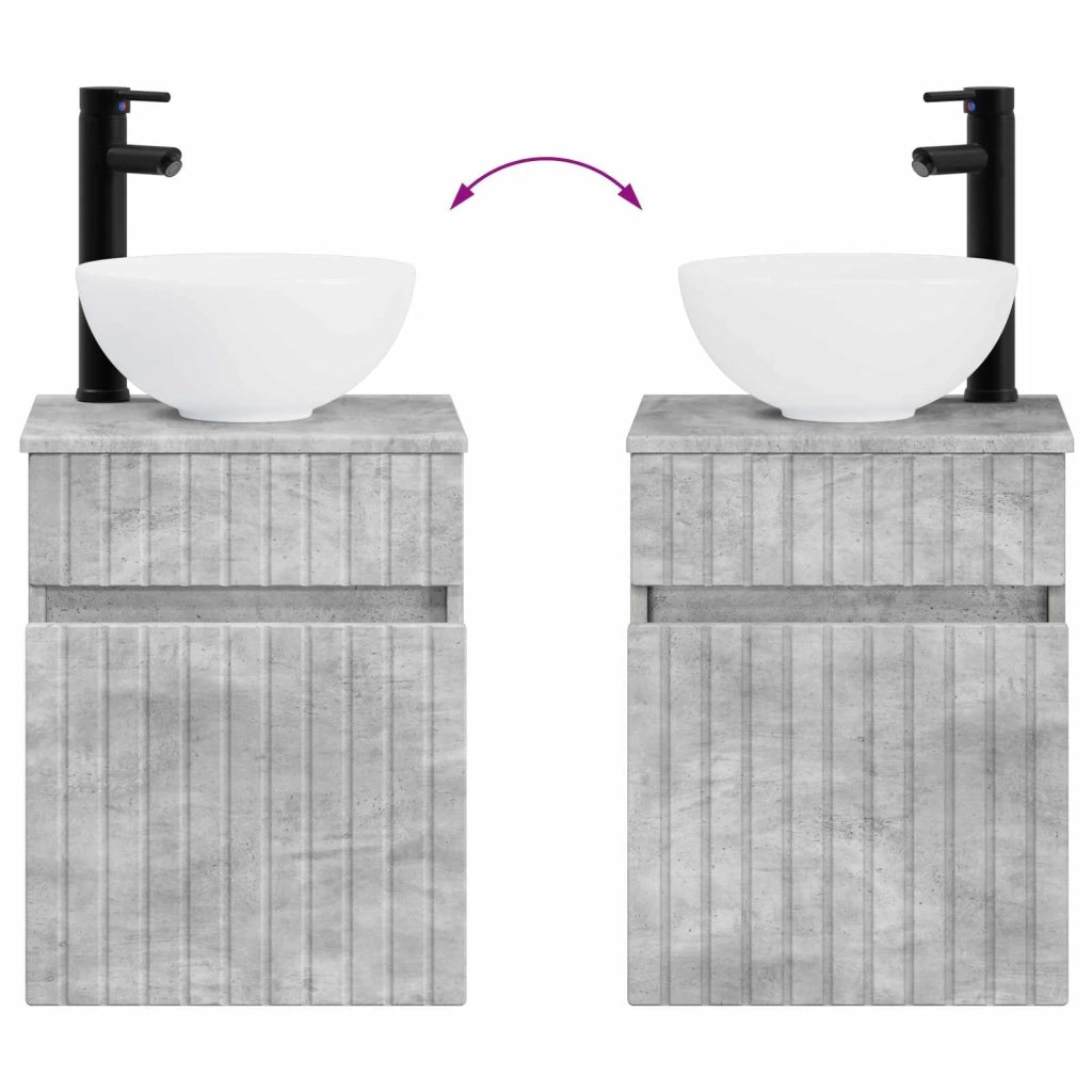 Set di mobili per il bagno 4 pz Grigio Cemento 3407466