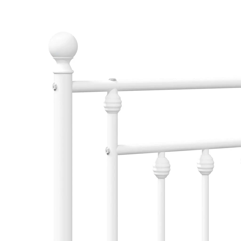 Letto matrimoniale | Letto per adulti | Giroletto con Testiera Metallo Bianco 183x213 cm