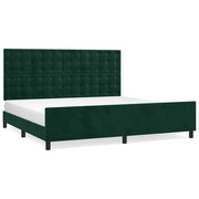 Letto matrimoniale | Letto per adulti | Giroletto senza Materasso Verde Scuro 200x200 cm in Velluto