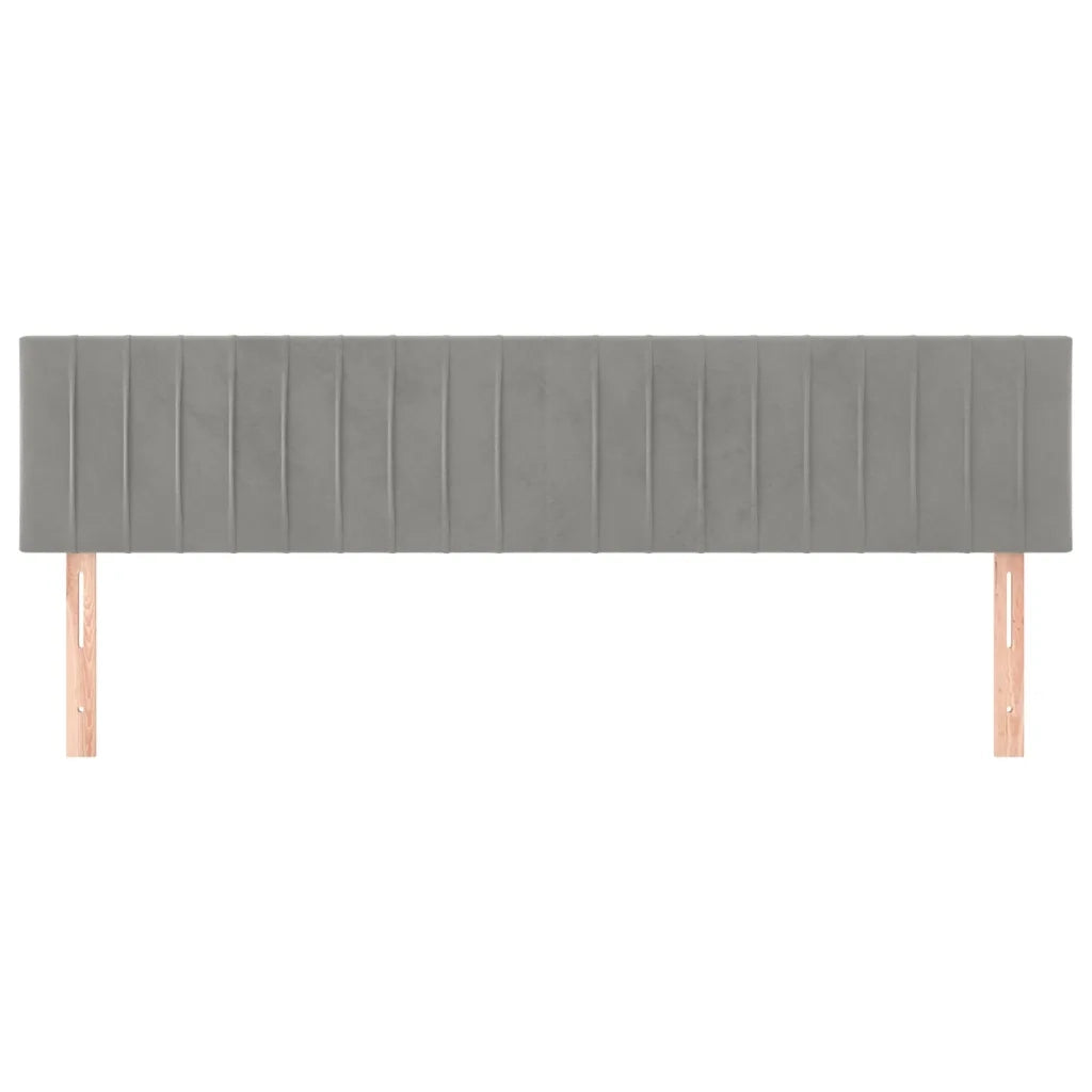 Testiera 2 pz-Set di 2 Testata-Testiera Decorativa Grigio Chiaro 90x5x78/88 cm in Velluto 572119