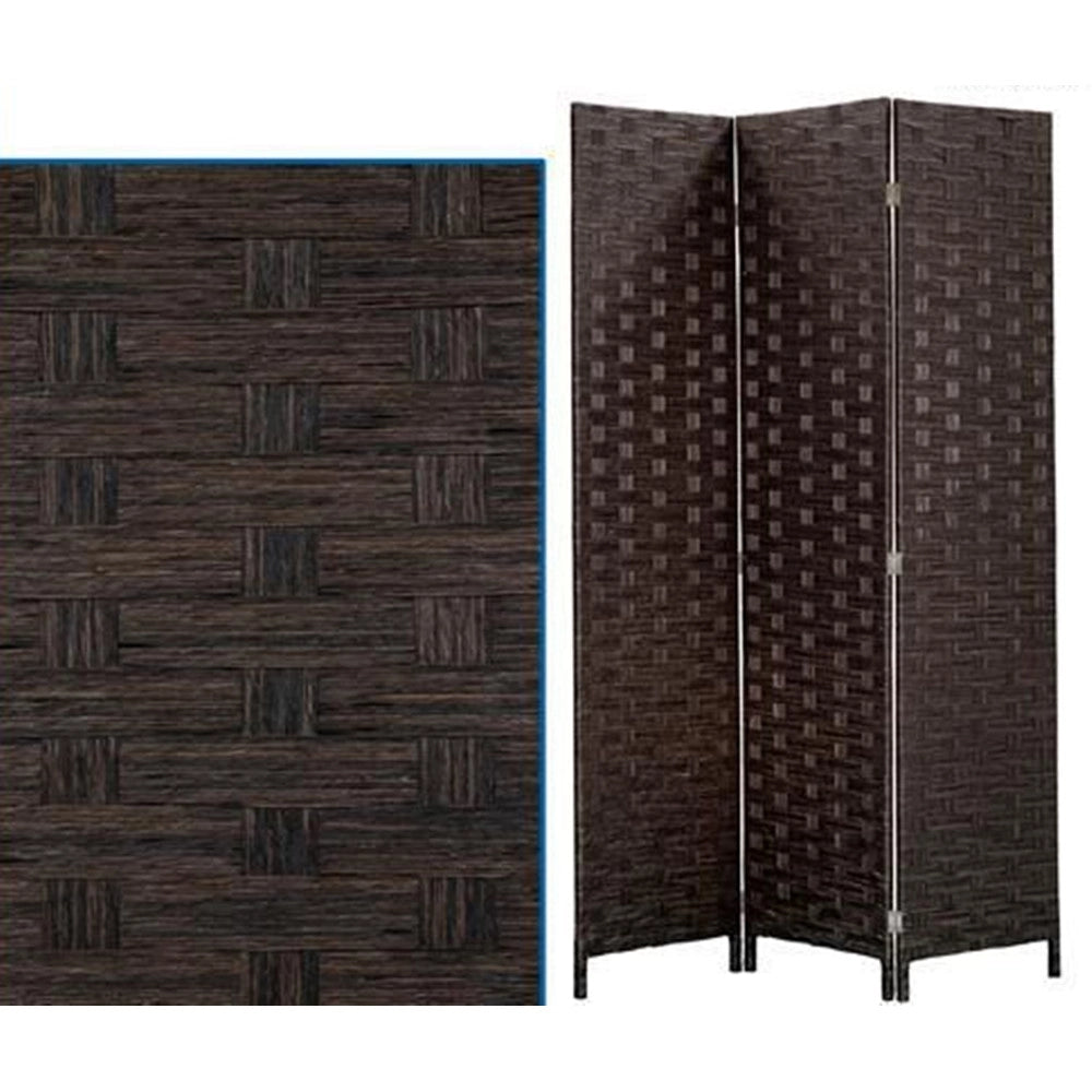 Trade Shop - Separe' A 3 Ante Pannelli Double Face Marrone Paravento Divisorio Ambienti Sep05 242589 -