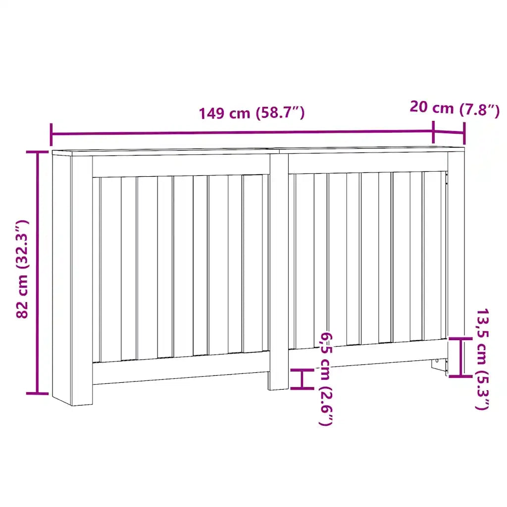 Copertura Termosifone Legno Antico 149x20x82 Legno Multistrato CFW3336331