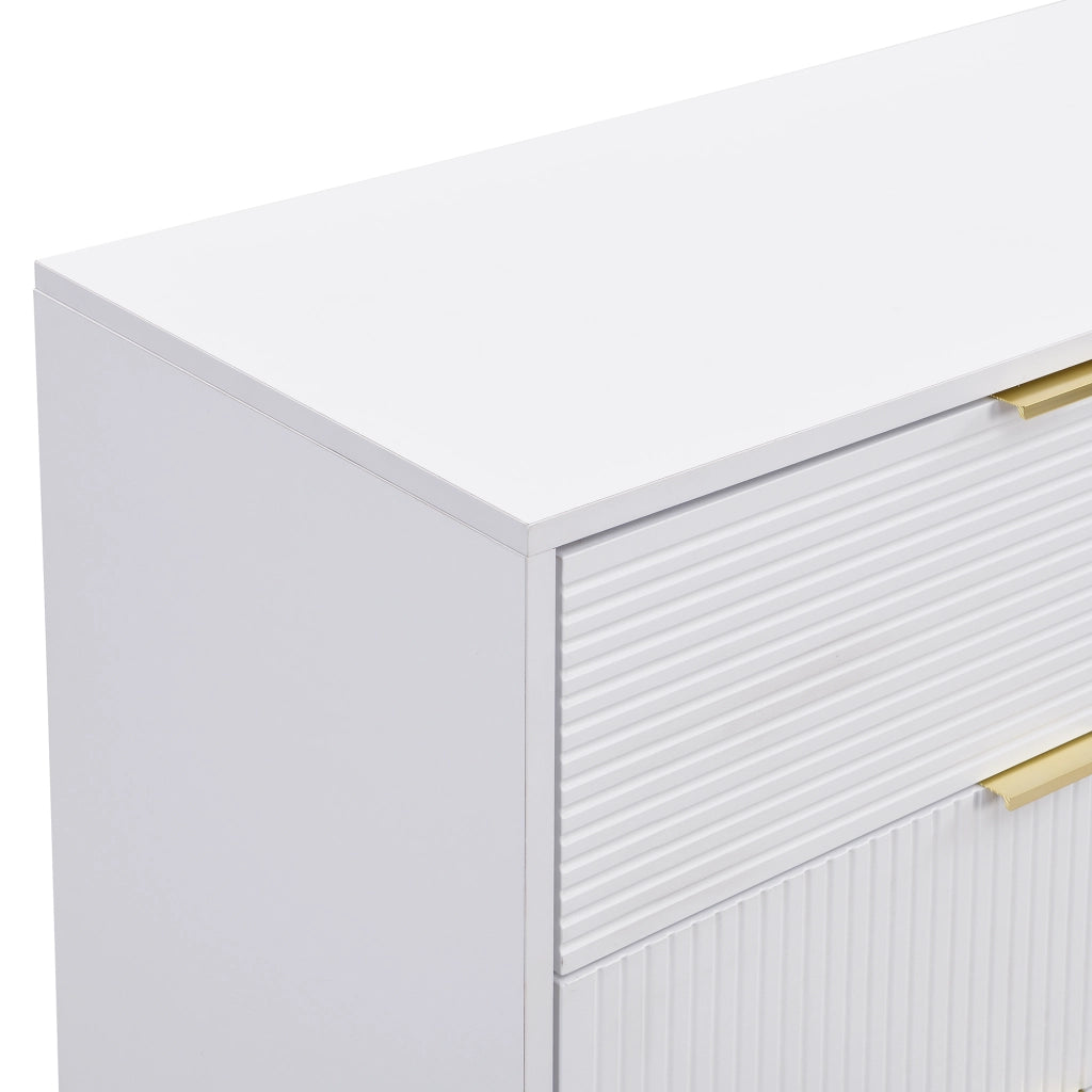 CREDENZA 120x38x80,5 cm MDF Bianca e Oro
