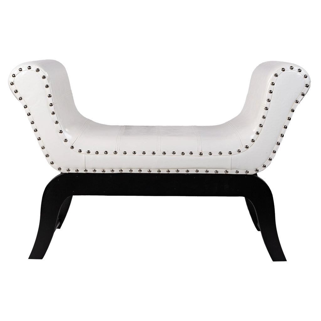 Sgabello in similpelle bianca 90x40x65h