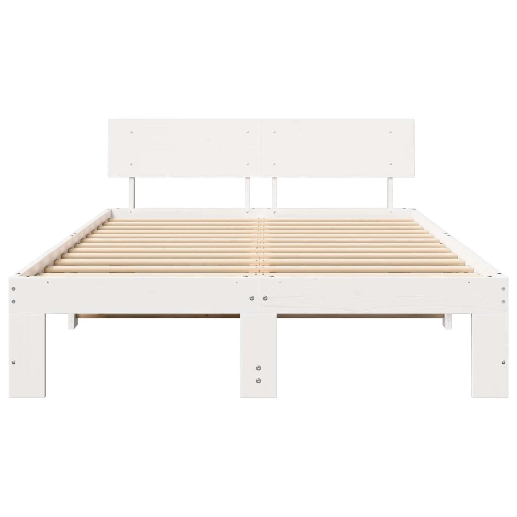 Letto matrimoniale | Letto per adulti | Struttura del letto Bianco 120 x 200 cm Pino massello