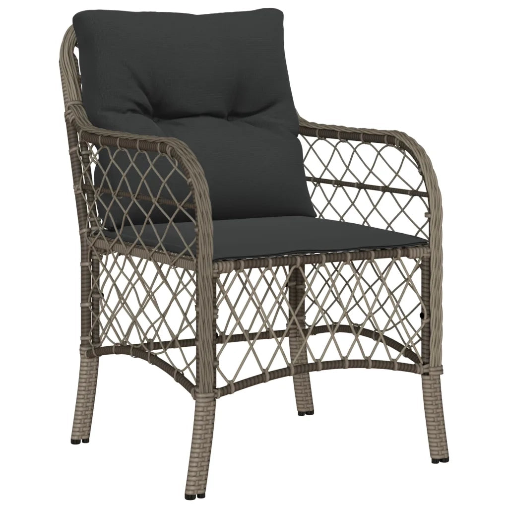 Sedie da Giardino con Cuscini 2 pz Grigie in Polyrattan 365155