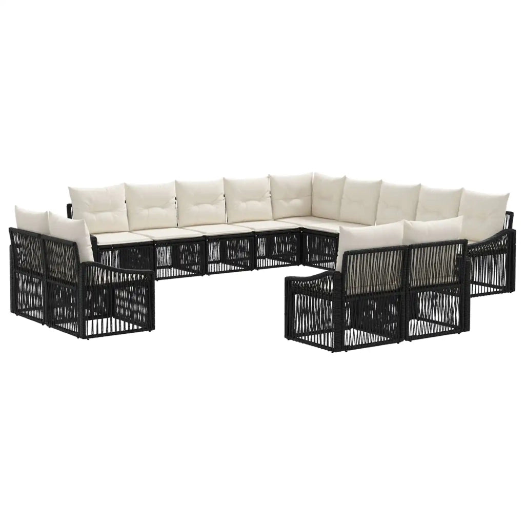 Set Divano da Giardino 13 pz Nero polyrattan 3436186