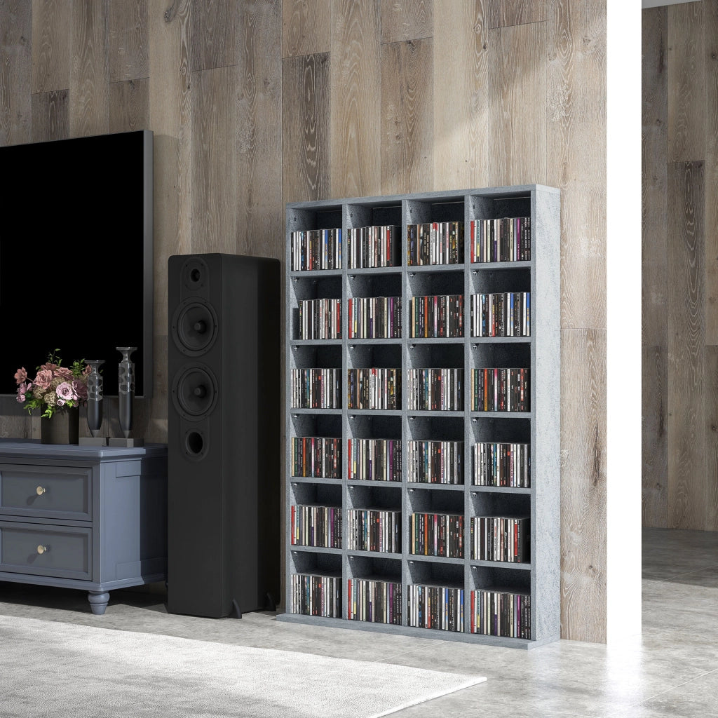 Libreria per CD e DVD in legno ¨C zephmum ¨C 89x130.5 cm grigio