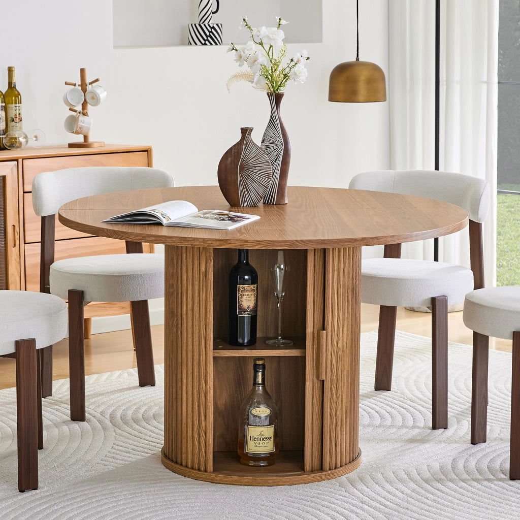 Tavolo da Pranzo Rotondo 120 cm per 4-6 Persone ¨C Xylo ¨C Legno, Stile Country, Cucina