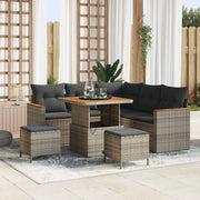 Set Divano da Giardino con cuscino 8 pcs Grigio Poly Rattan 3364993
