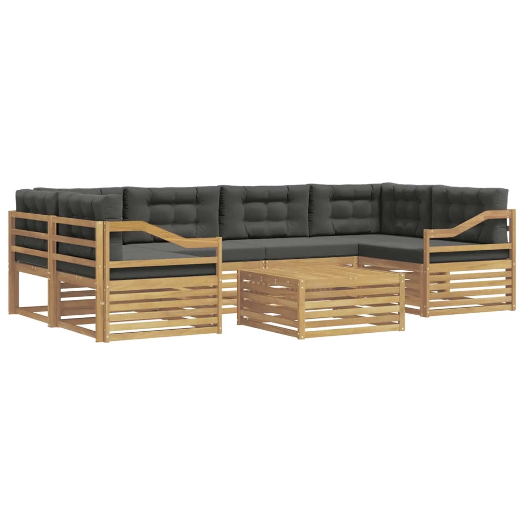 Set di divani da esterno 7 pz Bianco e Antracite Poliestere 3390142
